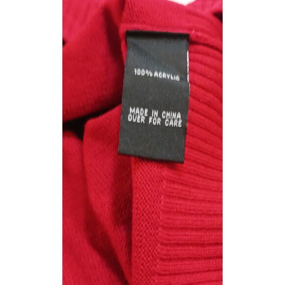 BY & BY Women's XL Knit Lace Up Long Sleeve Sweater Dress Red Acrylic NWT - Picture 4 of 8